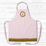 Cute Pink Striped Cupcake Baking Apron<br><div class="desc">A cute pink and white striped cupcake baking apron. A cute and retro style bakery apron. A pretty pink cupcake on a scalloped circle background. Personalize it with your name or other text. Choose from 3 sizes: 2 for adults and 1 for children. A great gift for anyone who loves...</div>