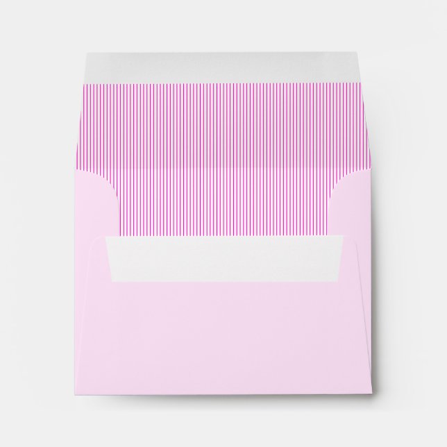 Cute Pink Stripes Elegent Design Envelope (Back (Bottom))