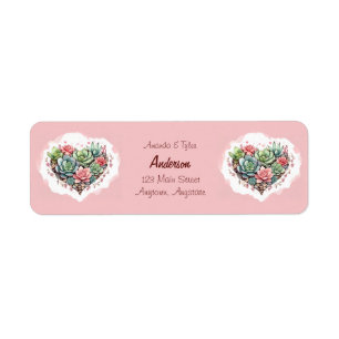 Cute Pink Succulent Heart Valentines Day