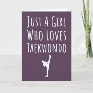 Cute Pink Taekwondo Cards For Baby Girls Kids TKD