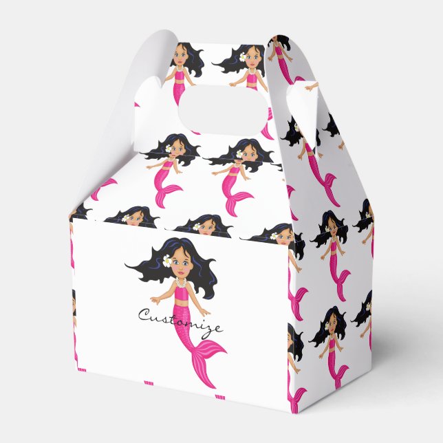Cute Pink-tailed Mermaid Thunder_Cove Favor Box (Front Side)