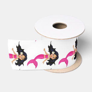 Cute Pink-tailed Mermaid Thunder_Cove Satin Ribbon
