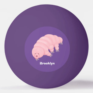 Cute pink tardigrade water bear cartoon ping pong ball