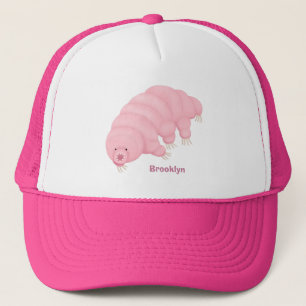 Cute pink tardigrade water bear cartoon trucker hat
