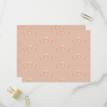 Cute Pink Teddy Bear Baby Girl Shower Invitation 