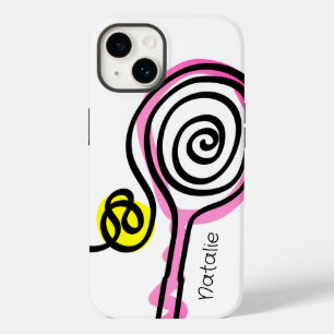 Cute pink tennis racket Case-Mate iPhone 14 Case