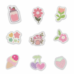 Cute Pink-Themed Stickers for Spring & Summer Vibe
