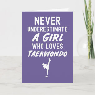 Cute Pink TKD Cards For Baby Girls Kids Taekwondo