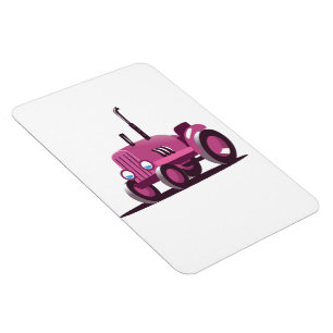 Cute Pink Tractor Magnet
