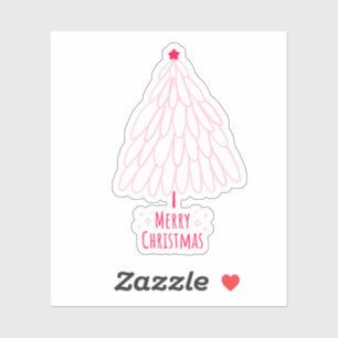 Cute Pink Tree Merry Christmas Message