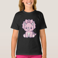 Cute Pink Triceratops Dinosaur with Bow – Cartoon