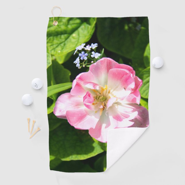 Cute pink tulip golf towel (InSitu)
