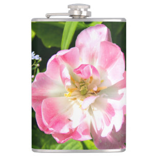 Cute pink tulip hip flask
