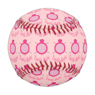 Cute Pink Turtle Babe Baseball