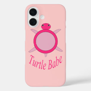 Cute Pink Turtle Babe iPhone 16 Case