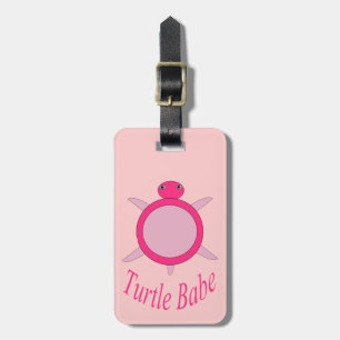Cute Pink Turtle Babe Custom Luggage Tag