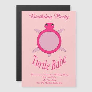 Cute Pink Turtle Babe Invitations personnalisés