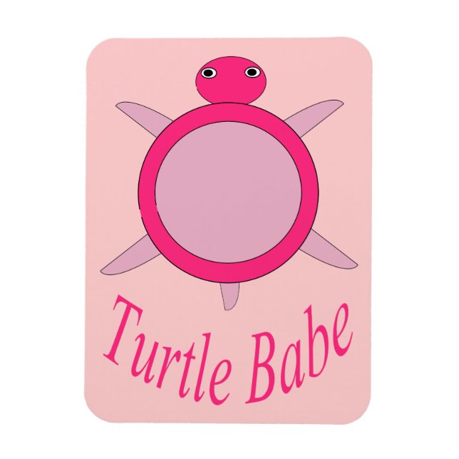 Cute Pink Turtle Babe Magnet (Vertical)