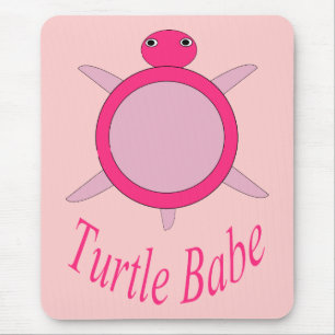 Cute Pink Turtle Babe Mousepad