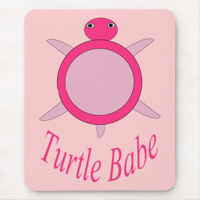 Cute Pink Turtle Babe Mousepad (Front)
