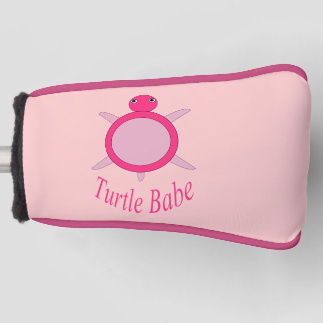 Cute Pink Turtle Babe Putter Cover (Front)