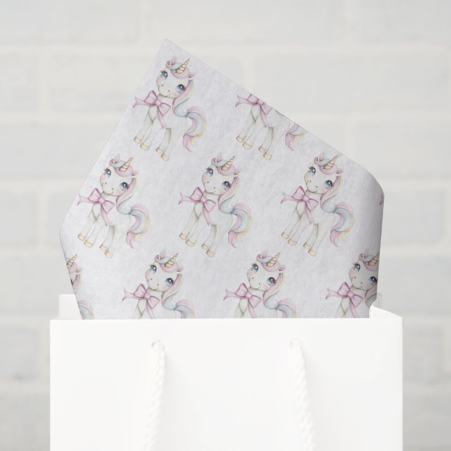 Cute Pink Unicorn Birthday Tissue Paper (Gift Bag)