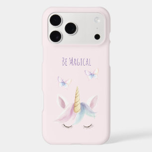 Cute Pink Unicorn Butterflies Face Be Magical