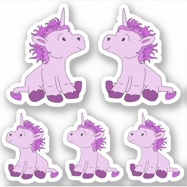 Cute Pink Unicorn Drawing Girl Kids (Front)
