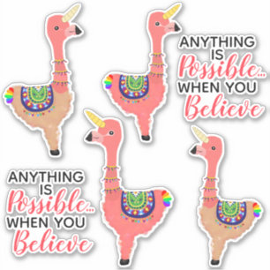 Cute Pink Unicorn Flamingo Llama Inspirational 