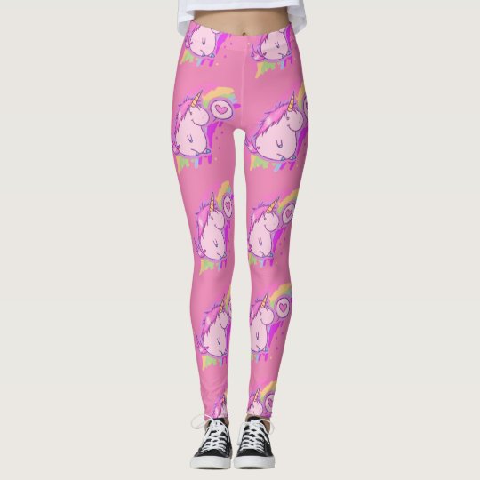Cute Pink Unicorn Love Pattern Leggings