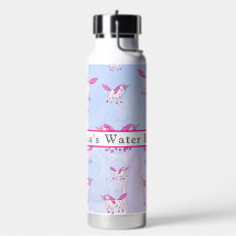 Cute pink unicorn pattern personalized name