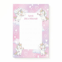 Cute Pink Unicorn Personalized Mitzvah