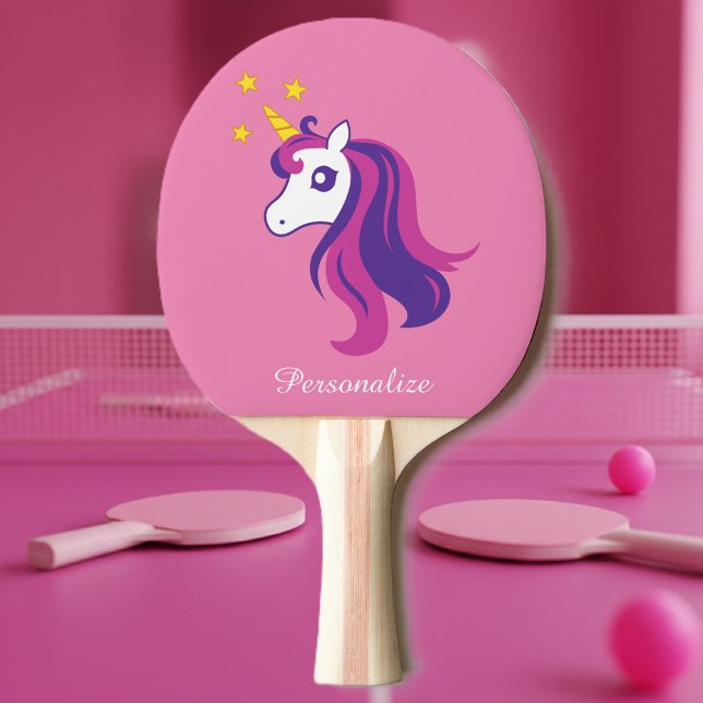 Cute pink unicorn table tennis ping pong paddle (pink ping pong paddle)