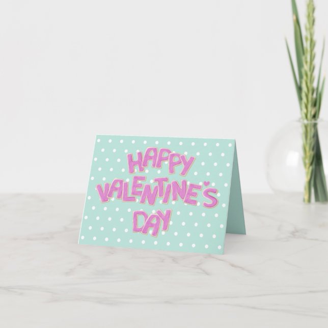 cute pink valentine cutout cookies greeting card (Front)
