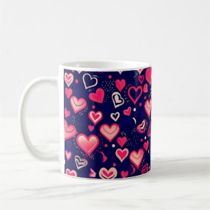 Cute Pink Valentine Hearts Coffee Mug