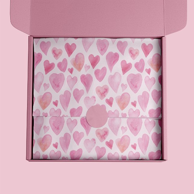 Cute pink Valentines Day Love Heart pattern Tissue Paper (Pink love heart pattern tissue paper)