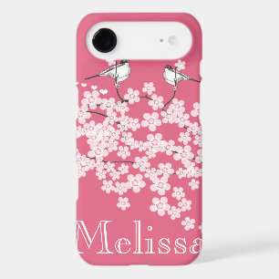 Cute Pink Vintage Chickadee Cherry Blossom