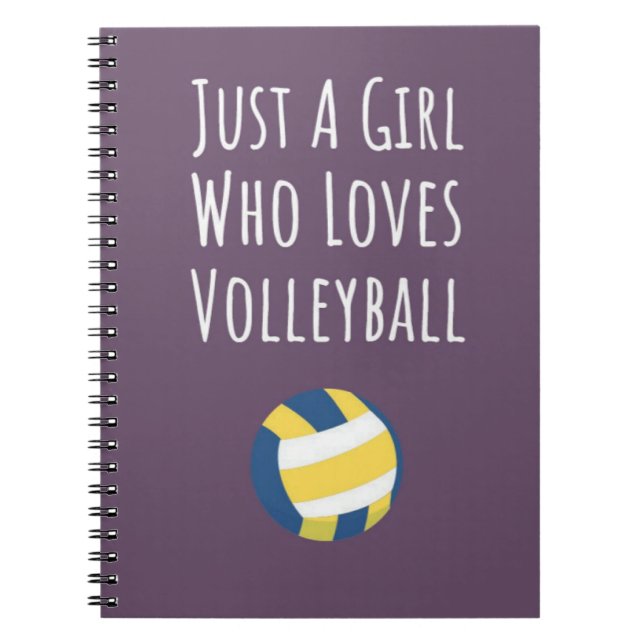 Cute Pink Volleyball Gifts Girls Girly Player Notebook (Front)