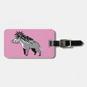 Cute pink Warty PIG - Warthog - Wildlife - Luggage Tag