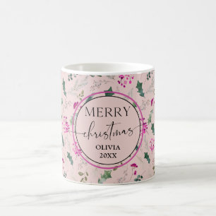 Cute Pink Watercolor Christmas Mugs