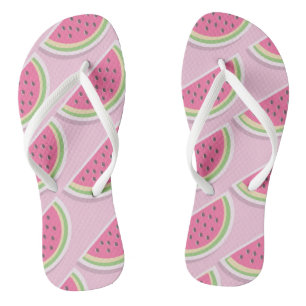 Cute Pink Watermelon Pattern Flip Flops