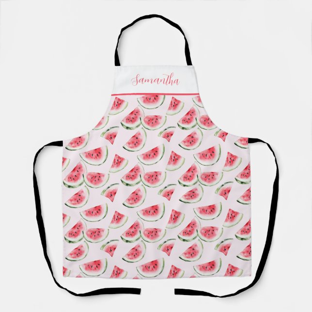 Cute Pink Watermelon Personalized  Apron (Front)