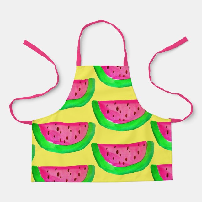 Cute pink watermelon yummy kids apron (Front)
