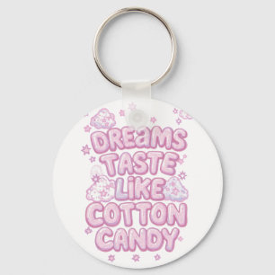 Cute Pink Whimsical Dreamer Typography Keychain