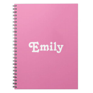 Cute pink white custom name text monogram girly  notebook