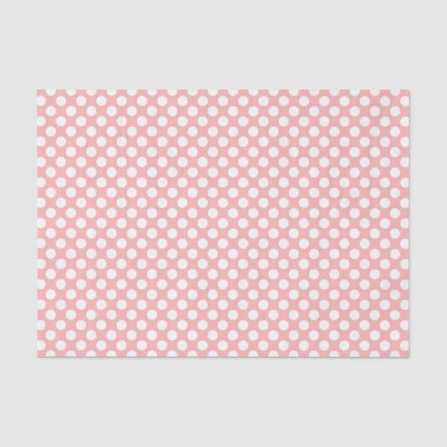 Cute Pink & White Polkadots Tissue Paper (Front)