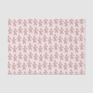 Cute pink winter gingerbread men tissue paper