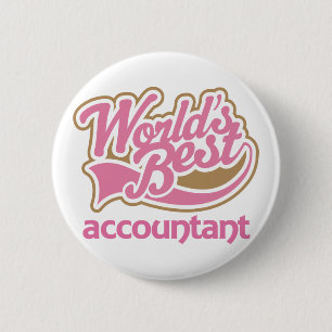 Cute Pink Worlds Best Accountant 2 Inch Round Button