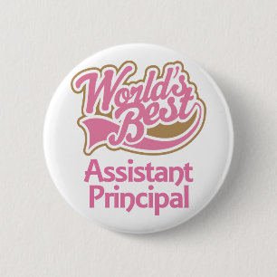 Cute Pink Worlds Best Assistant Principal 2 Inch Round Button