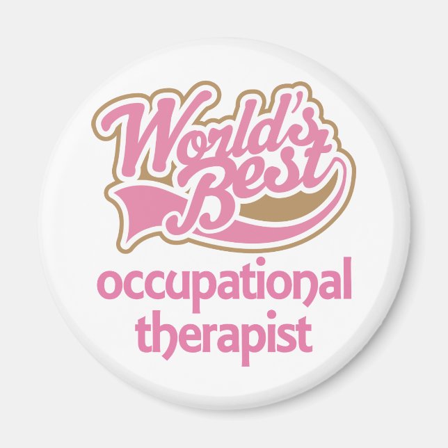 Cute Pink Worlds Best Occupational Therapist Magnet (Front)